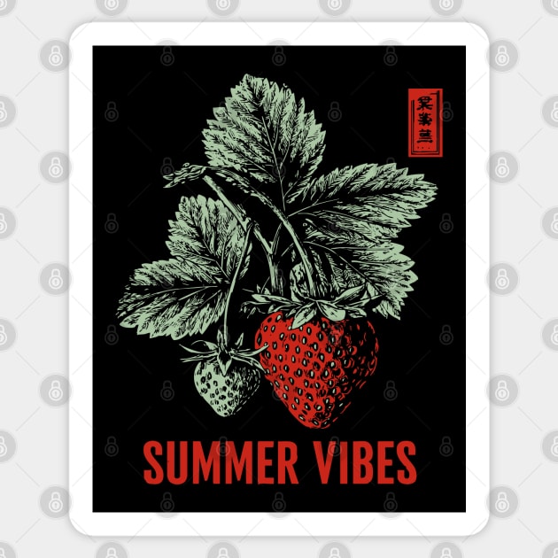 Summer Vibes - Vintage Strawberry Season Art Sticker by TuncGK